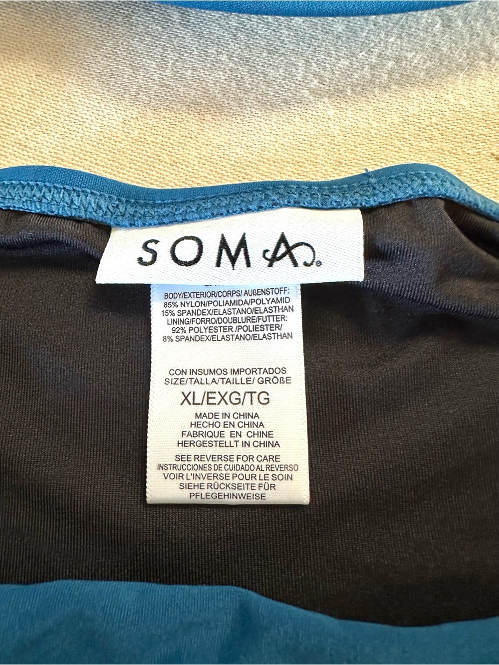 Soma Swim Ocean Navy Bikini Set NWT Top L Bottom XL - Picture 6 of 6